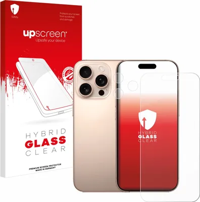 Produktbild von upscreen Schutzglas für Apple iPhone 16 Pro Max (Display+Kamera) Schutzfolie Panzer Folie Glas Display Schutz klar
