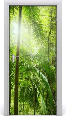 Produktbild von Tulup Türaufkleber 95x205 cm Dekorative Aufkleber Selbstklebend Wasserdichte Tapete Abnehmbar Schlafzimmer Wohnzimmer Wohnkultur - Regenwald