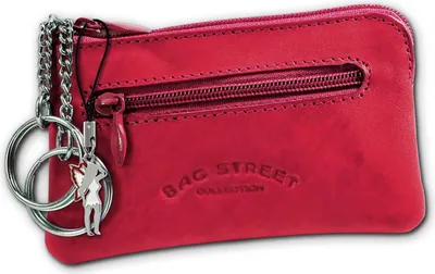 Obrázok produktu pre Bag Street taštička na kľúče z pravej kože uni ružová 10x0,5x6cm vrátane prívesku víly D2OPJ900P
