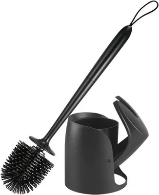 Produktbild von Schwarze Silikon-Toilettenbürste mit Halter