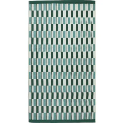 Produktbild von Outdoor-Teppich 120x170 cm Grün - Flachgewebe & Wasserdicht - Geometrisches Muster für Balkon Terrasse Küche