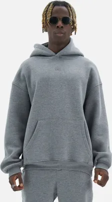 Produktbild von Ossy Homer Oversize Hoodie einfarbig Basic Baumwolle Premium Herren & Damen Kapuzenpullover Uni XXL Dunkelgrau