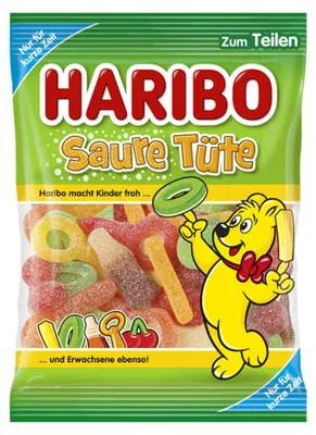 Obrázek produktu pro Haribo sour bag super sour colorful fruit gum figures 175g