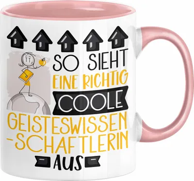 Produktbild von Geisteswissenschaftlerin Geschenk Tasse Geschenkidee für Geisteswissenschaftlerin Geburtstag Weihnachten Spruch So Sieht Eine Richtig Coole Geisteswissenschaftlerin Aus Kaffee-Becher  (Rosa)