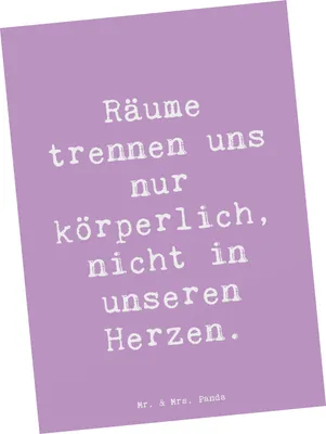 Produktbild von Mr. & Mrs. Panda Grußkarte Spruch Trennung von den Eltern - Lavendeltraum - Geschenk, Stärke, Postkarten, nicht in unseren Herzen, Ansichtskarten, Postkarte, bildkarte