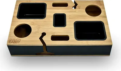 Produktbild von mikamax Couchbar für Sofa-Armlehne – Couch-Caddy & Organizer zur Ablage von Getränken, Snacks und Fernbedienung – Schwarz
