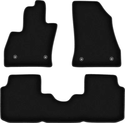 Produktbild von Wielganizator Velours-Autoteppiche – passend für Fiat 500L (Minivan, Bj. 2012-) – schwarz, passgenau, mit Befestigungen set 3 Stk.