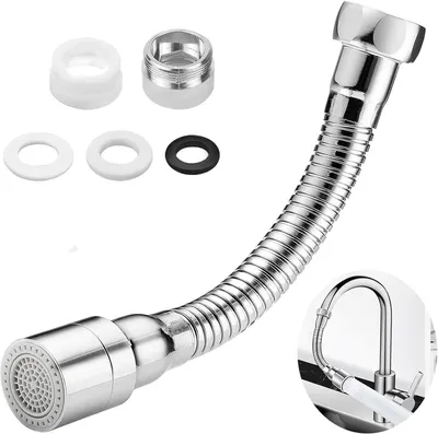 Imagen del producto de Extensión para grifo de 15 cm, con 2 modos, giratoria 360°, para cocina y baño