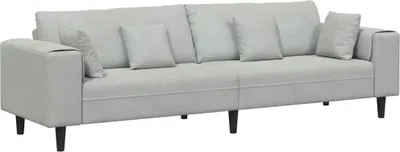Produktbild von vidaXL Sofa Hellgrau 250 x 77 x 76 cm Samt