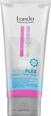 Produktbild von Londa Professional TonePlex Haarmaske Candy Pink, 200 ml, ernährende Farbmaske für gefärbtes Haar, für Naturhaar Tontiefe 8/0 Hellblond bis 9/0 Lichtblond und aufgehelltes Haar Tontiefe 9/0 Lichtblond bis 10/0 Hell-Lichtblond, ProPlex-Technologie mit Apfelsäure zum Wiederaufbau der Haarverbindungen, ohne Ammoniak, Peroxid, Silikone und vegan