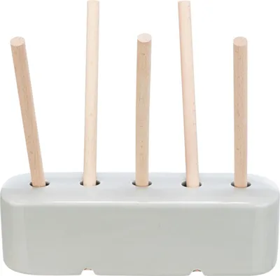 Produktbild von TRIXIE Futterraufe, Keramik / Holz, 26 x 23 x 17 cm, grau