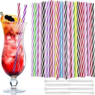 Immagine prodotto di 60 cannucce riutilizzabili con spazzole per la pulizia per i bar di famiglia