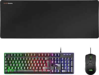 Produktbild von Combo Tastatur H-Mech FRGB, Ultralight Mouse 10000DPI & XXL Mousepad, Schwarz, Französische Sprache