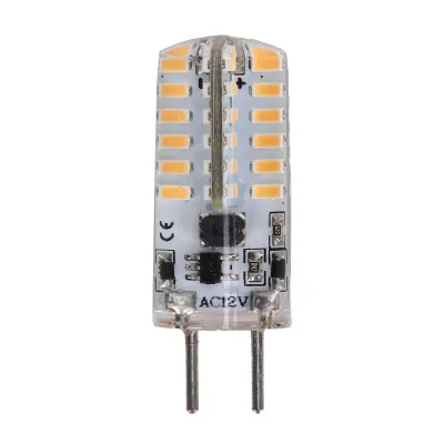 Image de Ampoule LED en silicone 3 W, 300 lm, culot GY6.35 BiPin, 12 V CA, pour lustres et plafonniers (blanc chaud 2700 K - 3100 K)