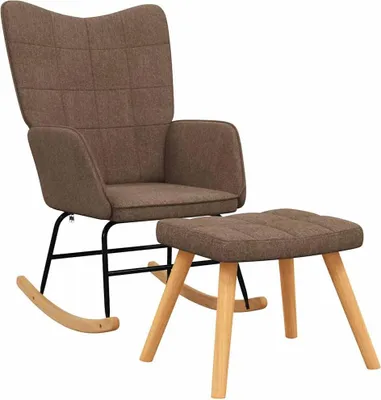 Produktbild von Schaukelsessel mit Hocker Braun Stoff