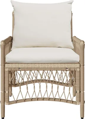 Obrázok produktu pre vidaXL Záhradná stolička s vankúšom Béžová 73 x 61 x 77 cm Polyratan