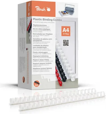 Zdjęcie produktu dla Peach Bürogeräte, Biały, A4, 2 cm, 100 szt.