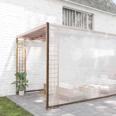 Produktbild von vidaXL Transparente Plane mit Ösen 10x12 m Polyethylen