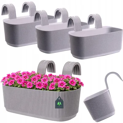 Produktbild von OMAGO Balkonkübel Balustradowa 29 cm Grau für Geländer