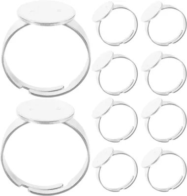 Productafbeelding van Ring Ringen 12 mm, 20 Stuks, Rvs, Verstelbare Basis voor Sieraden Maken