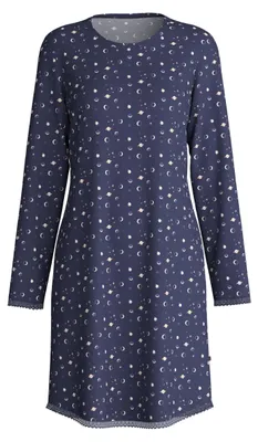 Produktbild von CALIDA Midnight Dreams Langarm-Nachthemd Damen Peacoat Blue 44-46