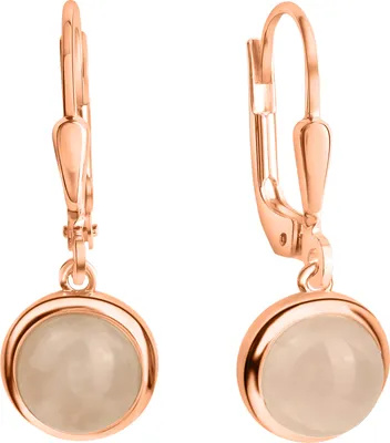 Zdjęcie produktu dla Kolczyki Zeeme Gemstones ze srebra próby 925, 2,7 cm, różowy kwarc różany, 360230350-1