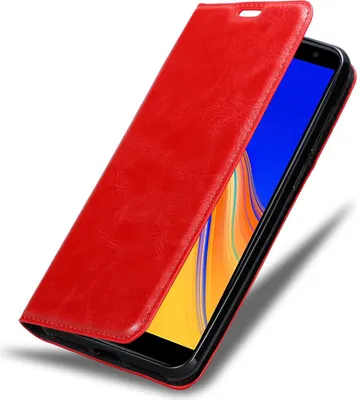 Obrázok produktu pre Cadorabo Puzdro pre Samsung Galaxy J6 PLUS Ochranné puzdro v červenej farbe Puzdro na mobil s magnetickým zatváraním