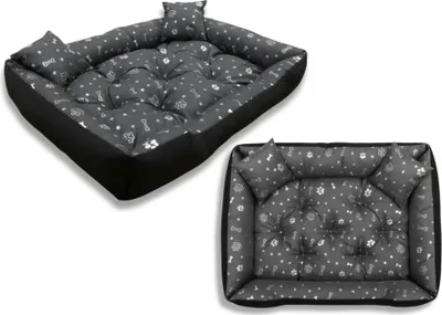 Produktbild von Hundebett Laufstall 130x105 cm wasserdicht silberne Knochen