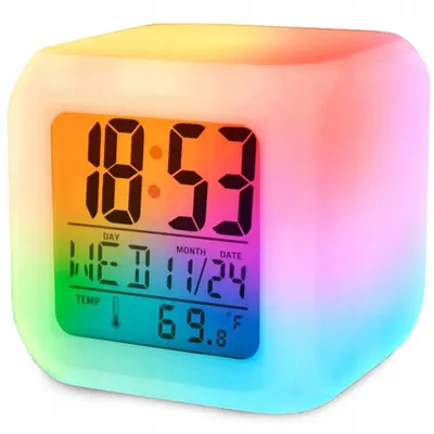 Zdjęcie produktu dla Verk 01111 Budzik LED Chameleon 7 kolorów