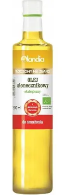 OLEJ SŁONECZNIKOWY DO SMAŻENIA TŁOCZONY NA ZIMNO BIO 500 ml - OLANDIA