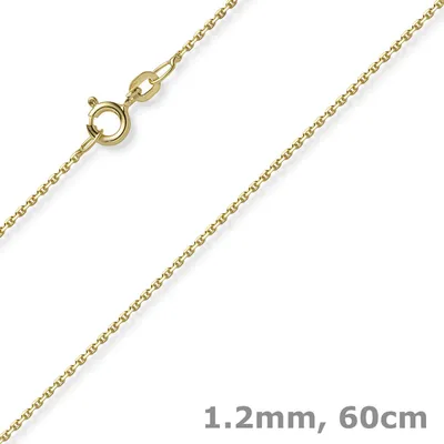 Produktbild von 1,2mm Kette Ankerkette Collier aus 750 Gold Gelbgold diamantiert 60cm