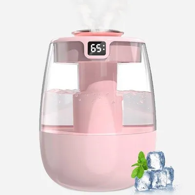Image de Humidificateur d'air avec écran USB - 1 L, 2 modes de diffusion, lampe de chevet, pour le bureau et la chambre d'enfant