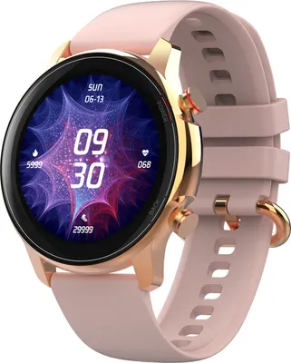 Image de 1,32 pouces Smart Watch Traceur de fréquence cardiaque et de pression artérielle avec contrôle de la musique Plusieurs modes sportifs Rose