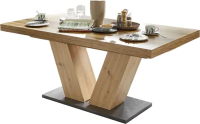 Produktbild von Esstisch ausziehbar Elena 160x90x76 Asteiche/Plankeneiche 13990-160
