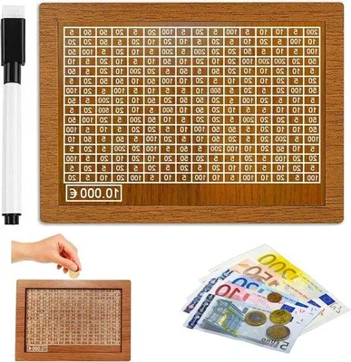 Image de Tirelire réutilisable avec chiffres et marqueur
