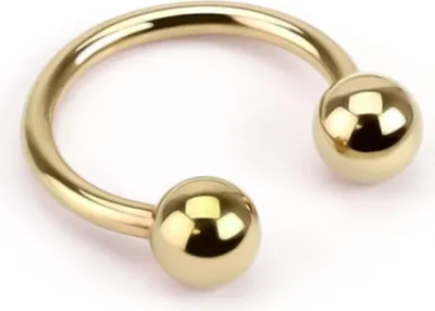Produktbild von viva-adorno 1,2 x 8 x 3mm Hufeisen Piercing Edelstahl Lippenpiercing Augenbrauenpiercing Z54,Gold