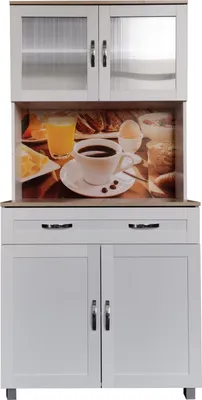 Produktbild von Küchenbuffet Blanca Weiß mit Schublade und Regalfächern 170x80x48 cm (HxBxT)
