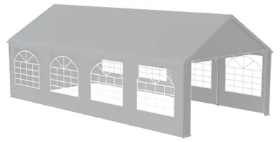 Immagine prodotto di QEENTOE, gazebo da esterno 4x8 metri con finestre, impermeabile, grigio – tenda per giardino e feste, ideale per campeggio, eventi e riunioni