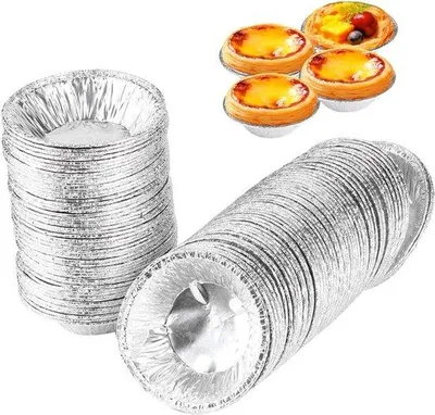 Productafbeelding van Taartvorm Eiertaartvorm - Antikleef Tinfolie - Rimpelontwerp - Perfect voor thuisbakkerijen