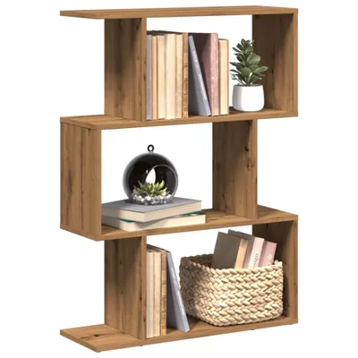Produktbild von "2026 Promotion" Raumteiler-Bücherregal - Standregal - Aktenregal - 3 Fächer - Artisan-Eiche 70x24x97 cm - - Wohnzimmerschrank CC31920