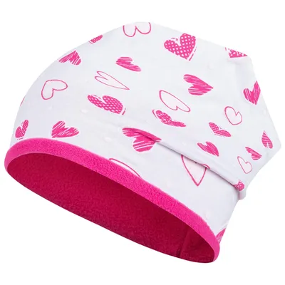 Produktbild von Mädchen Wintermütze gefüttert Beanie Kindermütze, Gr. 50/52, Weiß-Pink