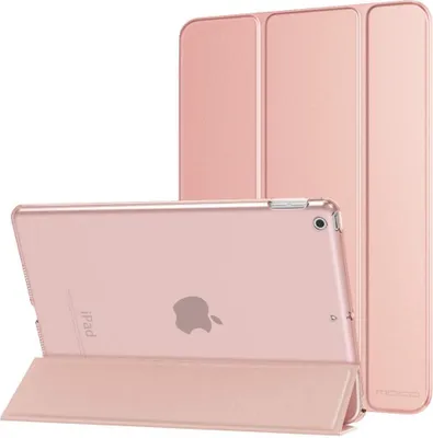 Produktbild von Apple iPad 7. Generation 10.2 Zoll (2019) Schutzhülle, Rose Gold, Kunstleder-Mikrofaser-Polycarbonat, mit Auto-Schlaf-Wach-Funktion, transluzentem Rücken, Trifold Stand für Tipp- & Betrachtungswinkel, Rundumschutz vor Stößen & Kratzern.