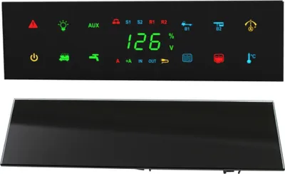 Zdjęcie produktu dla Panel sterowania Nordelettronica NE266 do kampera, przyczepy kempingowej, łodzi szklany przód czarny