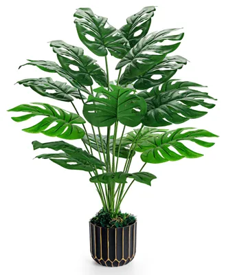 Image de Monstera artificiel de 71 cm, idéal pour le balcon, la chambre, le salon, la chambre à coucher et comme décoration.