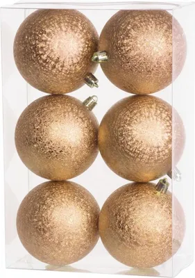 Imagen del producto de Bolas para árbol MagicHome Navidad, 6 uds., color champán, 8 cm