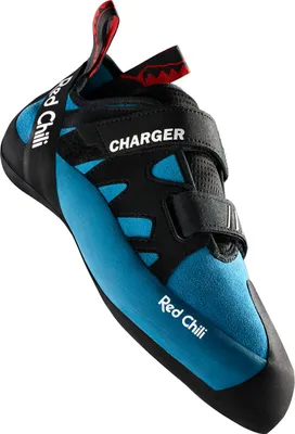 Kletterschuh "Charger" von Red Chili in Blau und Schwarz mit Klettverschluss.