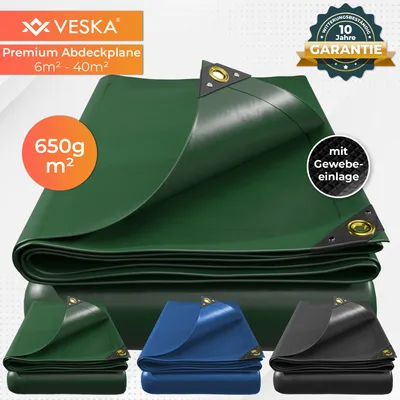 Produktbild von Profesjonalna plandeka materiałowa 650g/m², plandeka ochronna, plandeka na łódź, plandeka na basen, podkład pod namiot, plandeka na ciężarówkę na kemping i do ogrodu - 2x3m - 6m² - zielona