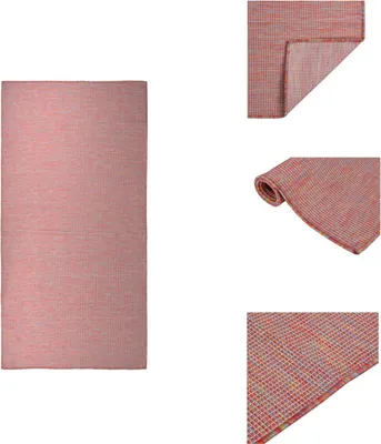 Image de vidaXL Tapis d'extérieur, tissage plat, 100x200 cm, rouge - Tapis