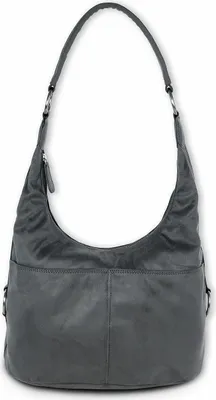 Produktbild von DrachenLeder Kunstleder Tasche Damen Beuteltasche grau 37x18x25 cm OTS100K