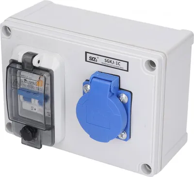 Zdjęcie produktu dla Gniazdko elektryczne do montażu na ścianie, zgodne z niemiecką normą 200–250 V, z 230 V 40 A 1P+N RCD
